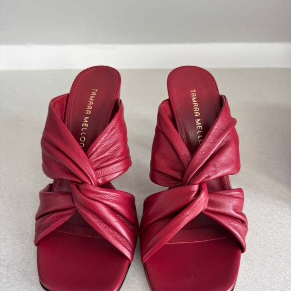 TAMARA MELLON Red Leather Women's Heels - Picture 4 of 12